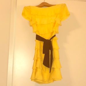 H&M yellow ruffle dress